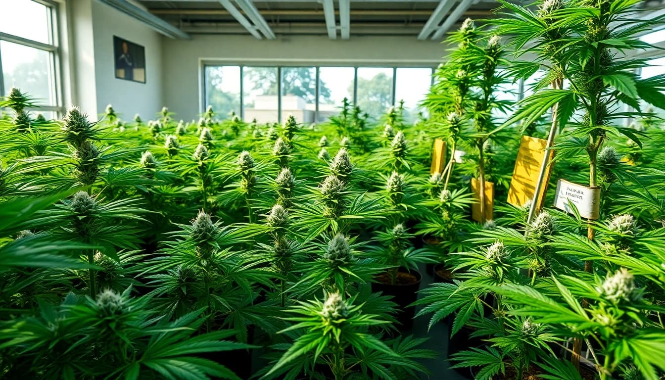 Visitez le club de marihuana Madrid avec un espace de culture de cannabis florissant et bien organisé.
