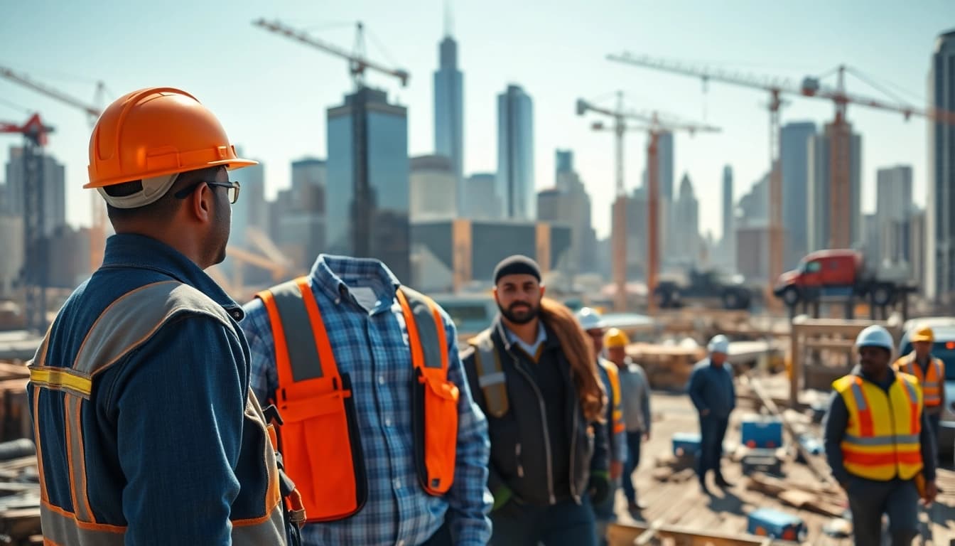 Skilled New York City General Contractor managing a vibrant construction site in Manhattan.