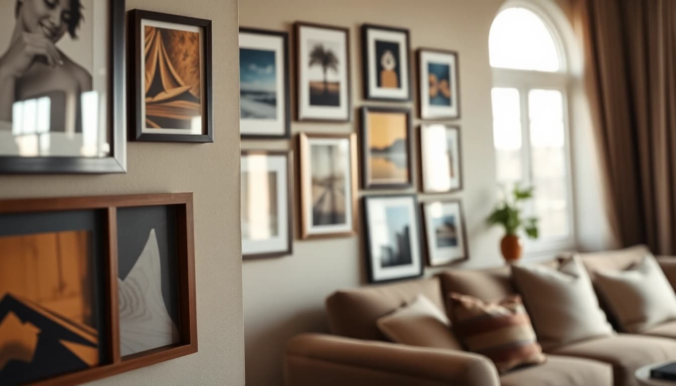 Enhance your picture hanging skills with expert tips in a stylish interior setting.