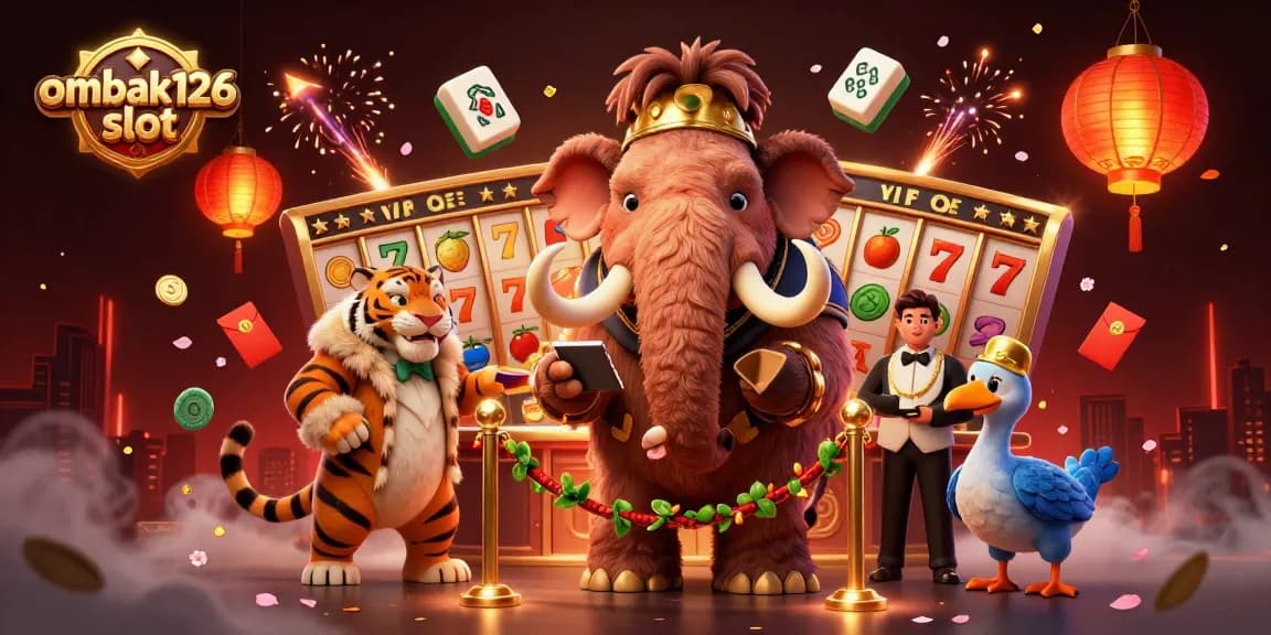 Experience the thrill of ombak126 slot with vibrant 3D characters and casino elements in action.