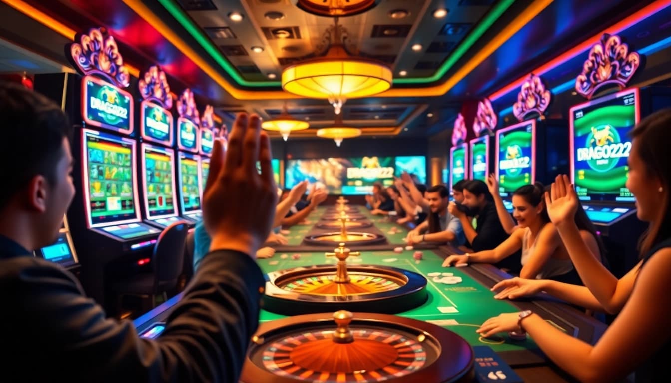Playing exciting slot games on DRAGON222 with vibrant graphics and live players.
