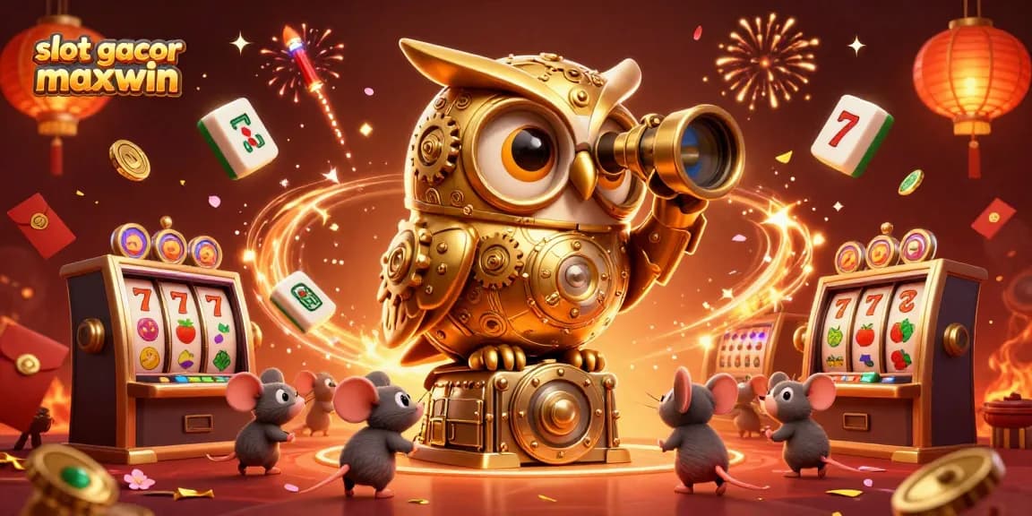 Experience the dynamic action of slot gacor maxwin with a magical 3D casino scene filled with lively characters.