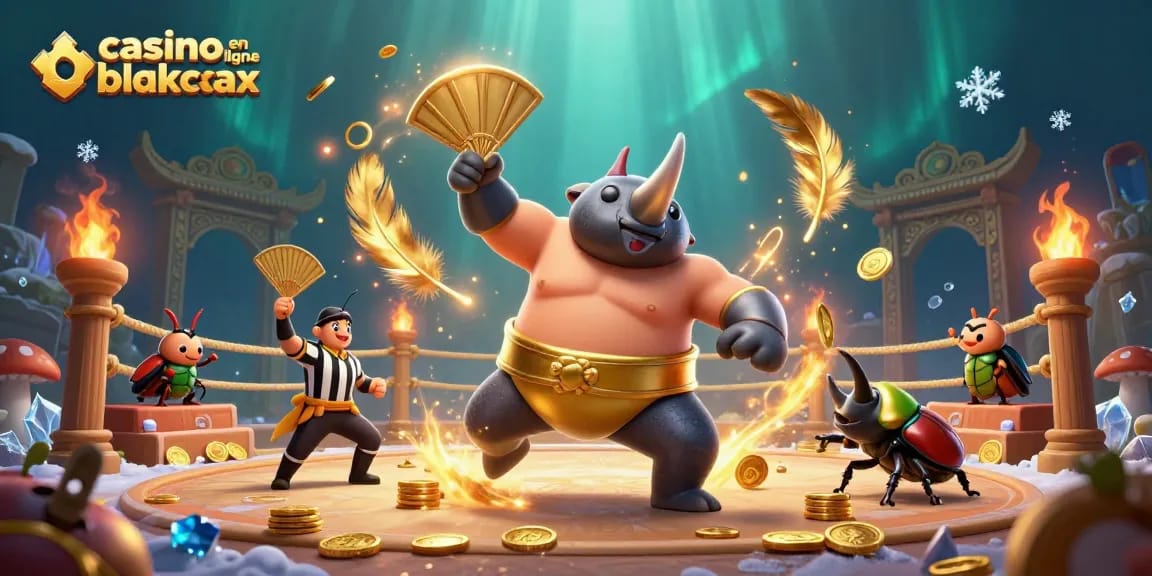Plongez dans l'univers du casino en ligne blackjack avec cette illustration captivante d'un combat épique d'insectes.