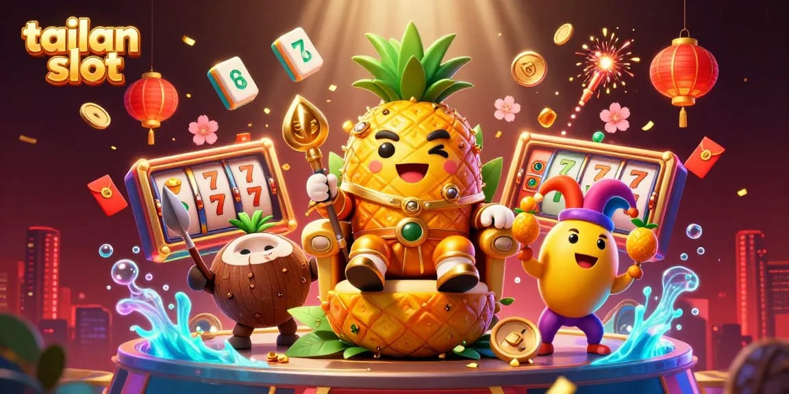 Experience exhilarating gameplay with tailan slot in this vibrant casino-themed 3D illustration.