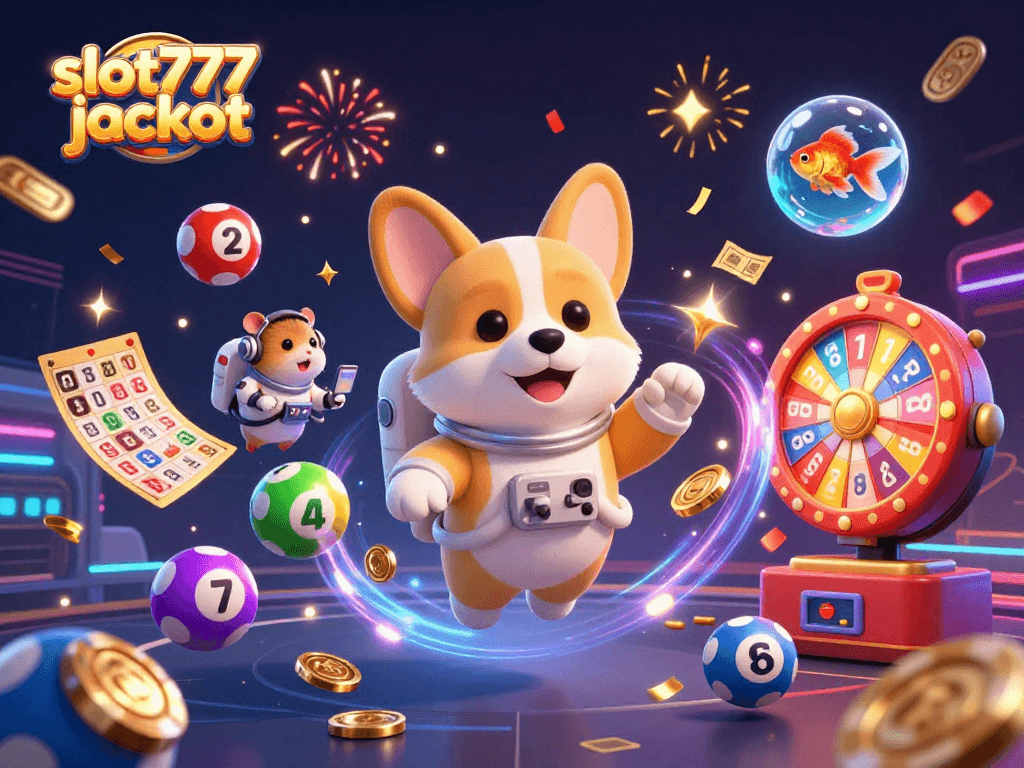 Experience the thrill of the slot777 jackpot in a vibrant, dynamic casino-themed illustration.