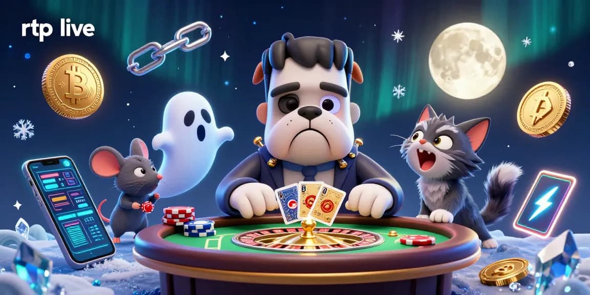 Deal cards at a live roulette table in rtp live, with a Frankenstein bulldog and ghost mouse.