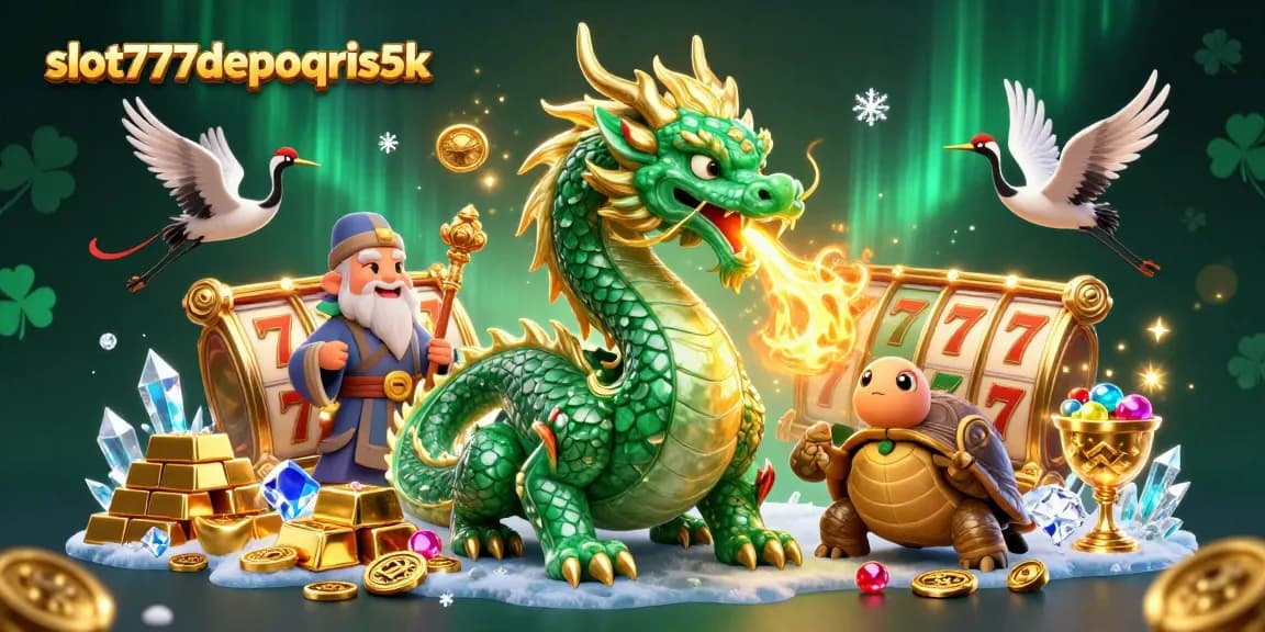 Experience thrilling wins at slot777depoqris5k with a vibrant 3D casino scene bursting with excitement.