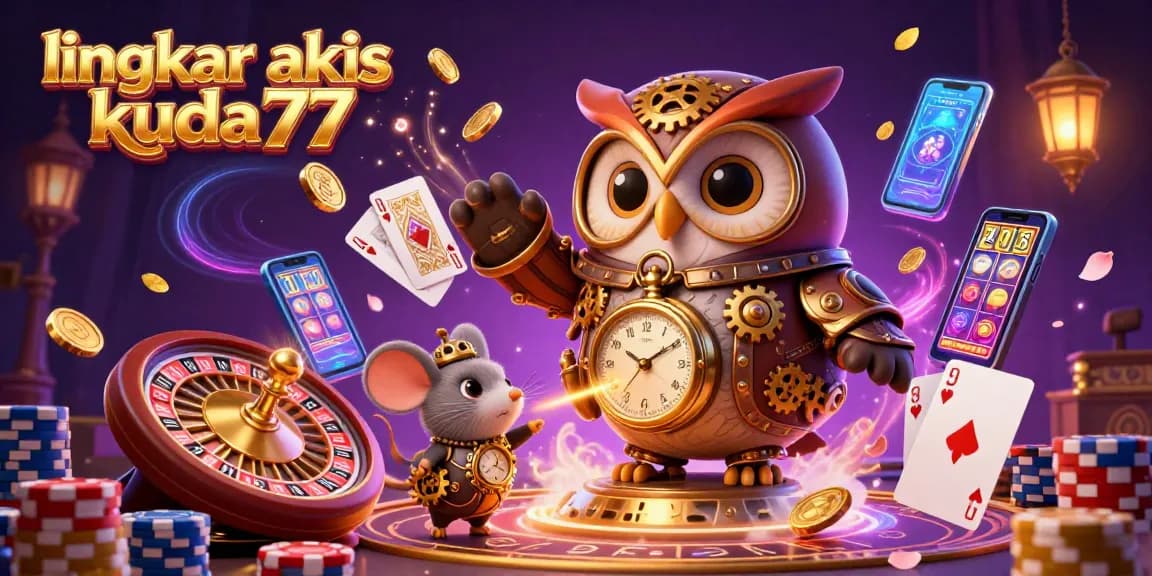 Rasakan keseruan bermain di lingkar akses kuda77 dengan karakter kasino 3D dan simbol keberuntungan.