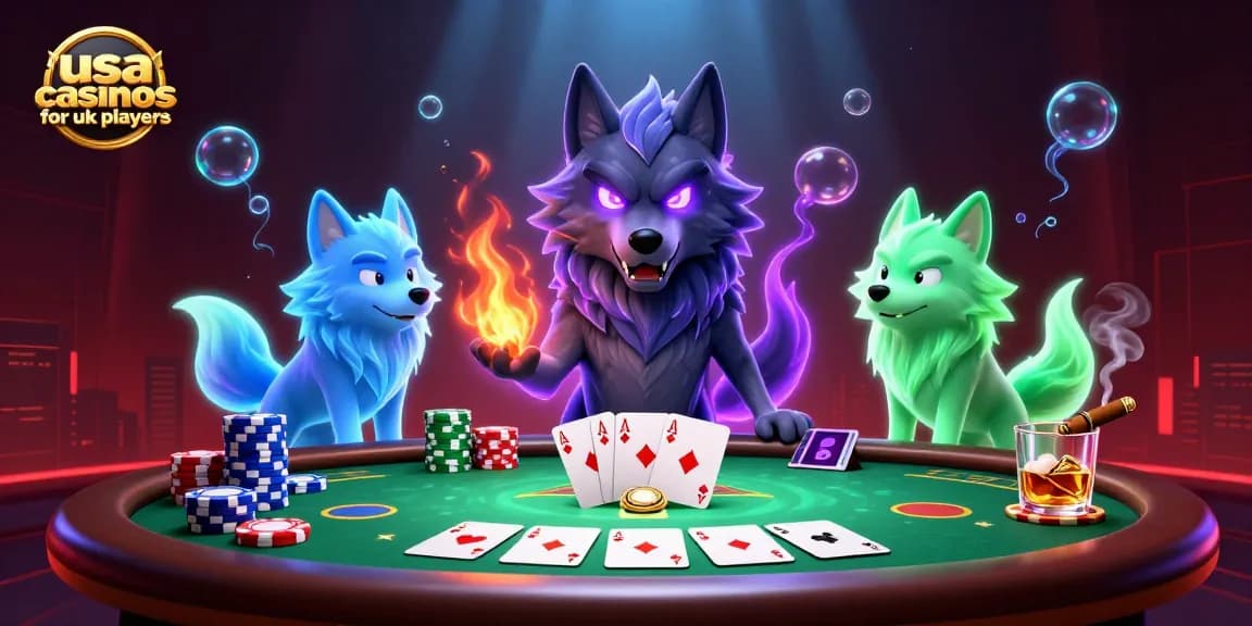 Experience exciting gameplay at usa casinos for uk players with ghostly wolves and poker elements.