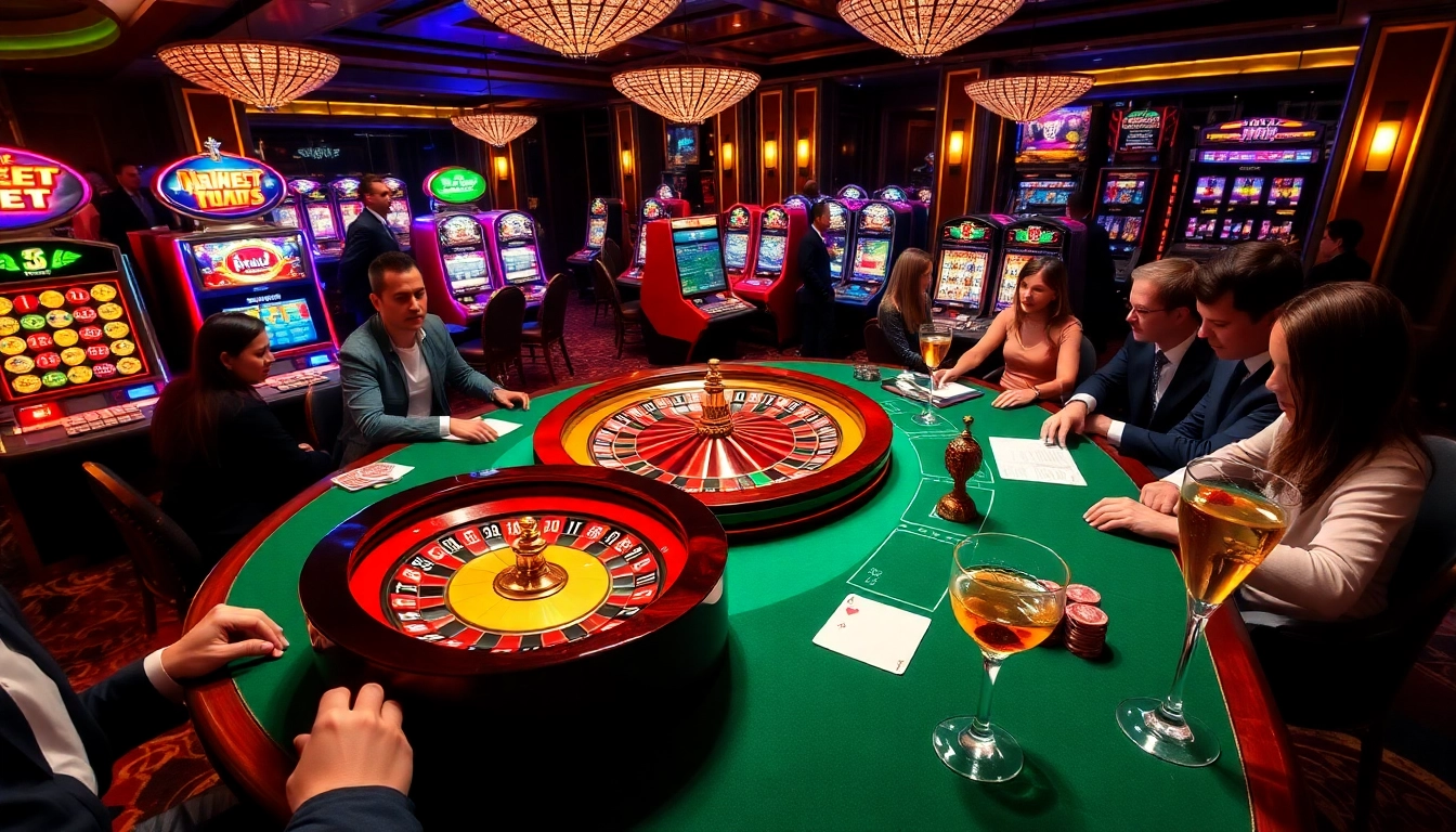 Betting at https://thabets.it.com/ casino table, with players engaged and roulette spinning.