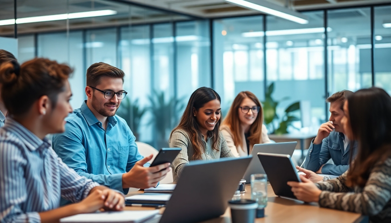 Engaging AI assistant for enterprise teams enhancing collaboration in a modern office.