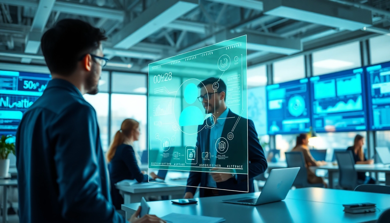 Engage with an enterprise assistant platform revolutionizing teamwork in a modern office environment.