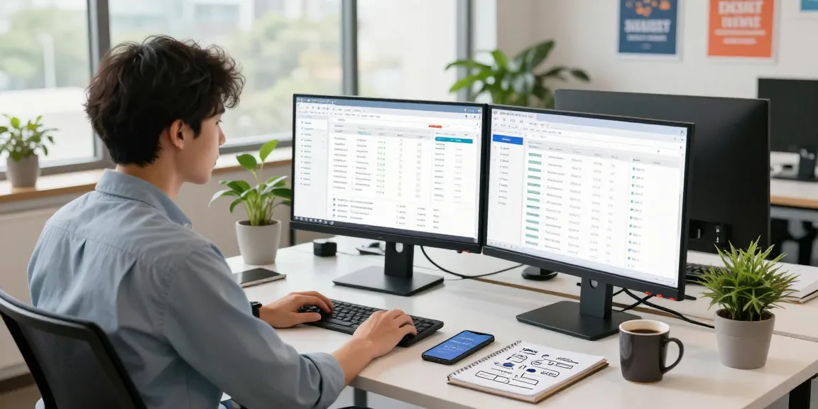 Professional workspace illustrating SEO backlink services strategy with analytics and creative tools