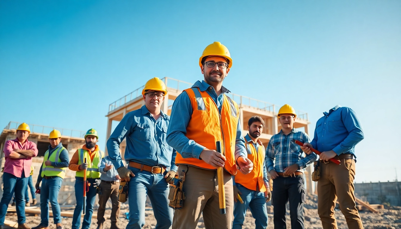 Construction training programs that showcase hands-on learning and teamwork among diverse professionals.