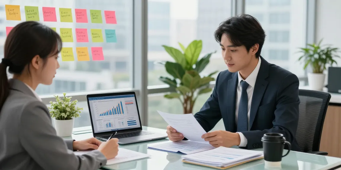 Financial consultation showcasing 소액결제현금화 opportunities with advisor and client in a modern office setting.