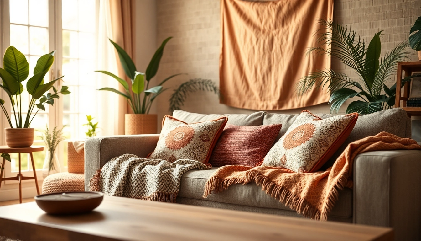 Bekijk decoratieve stof op een gezellige bank, perfect voor interieurinspiratie.