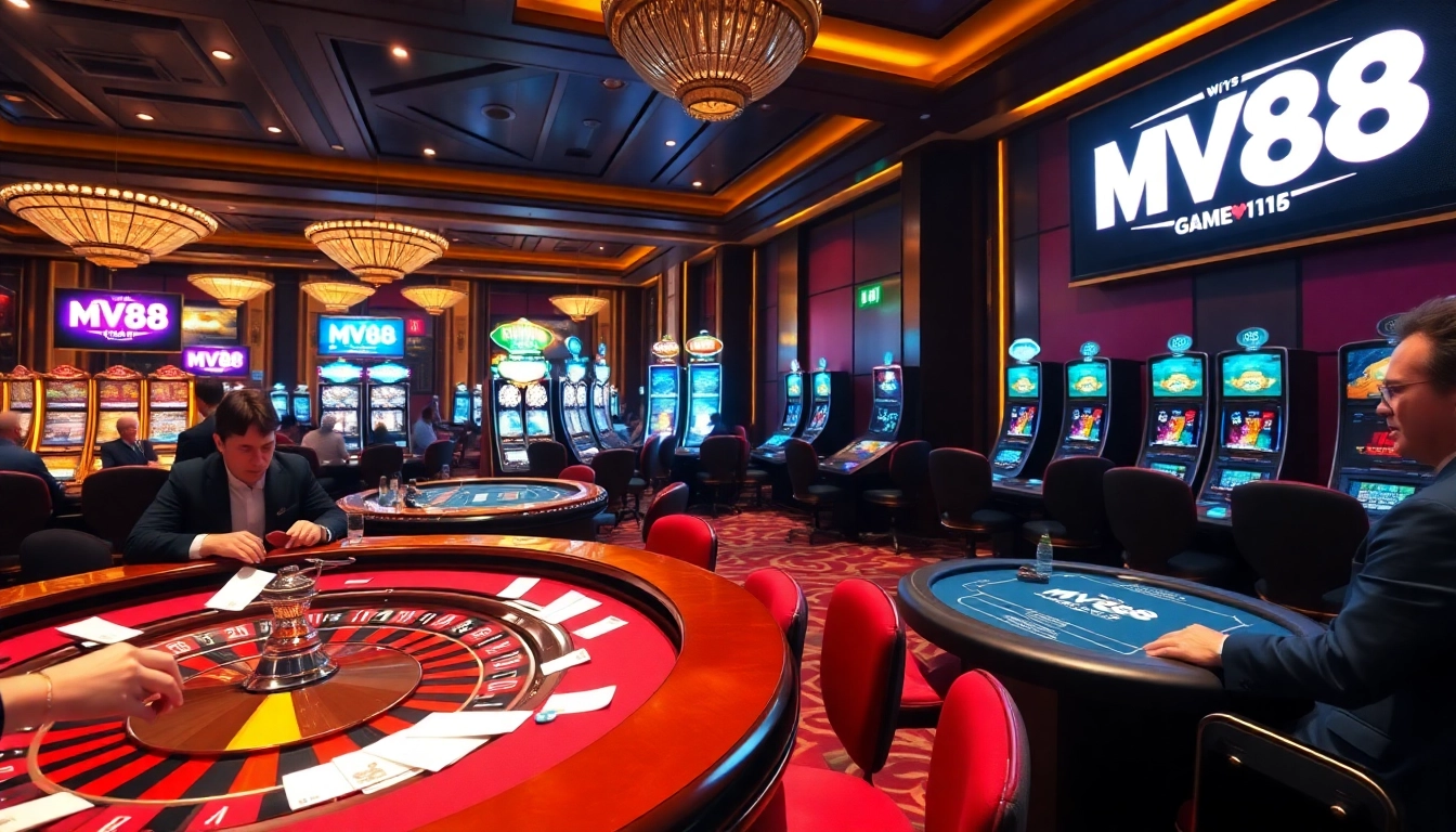 Experience the excitement of the MV88 game with thrilling casino action and vibrant gaming elements.
