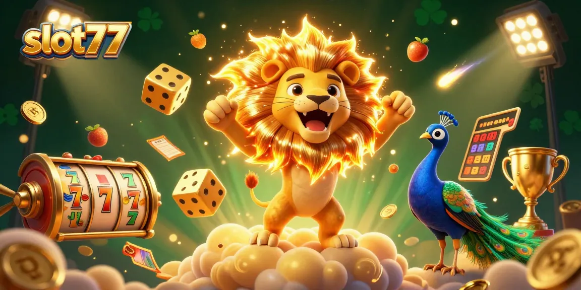 Experience thrilling slot77 action in a vibrant casino scene with dynamic elements and engaging visuals.