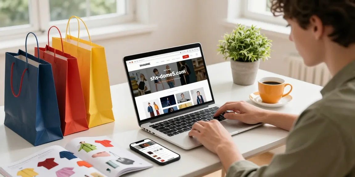 Youth engaging in online shopping on shs-dome5.com with trendy accessories and lively atmosphere.