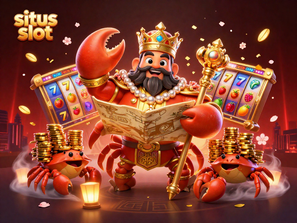 Menangkan situs slot dengan keceriaan raja kepiting emas dan simbol keberuntungan di sekitarnya.