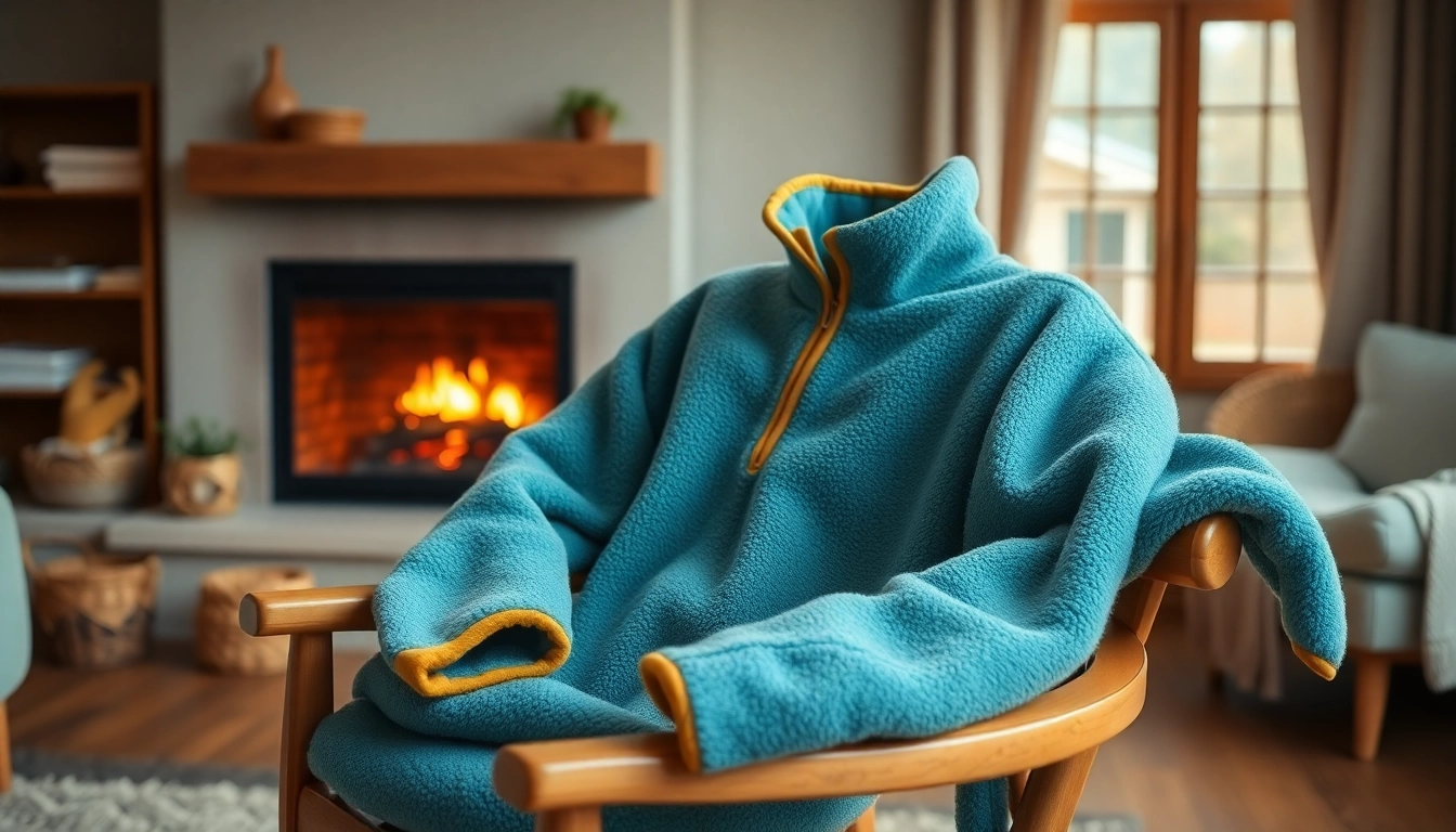 Fleece kleding voor optimaal comfort in een gezellige woonruimte.