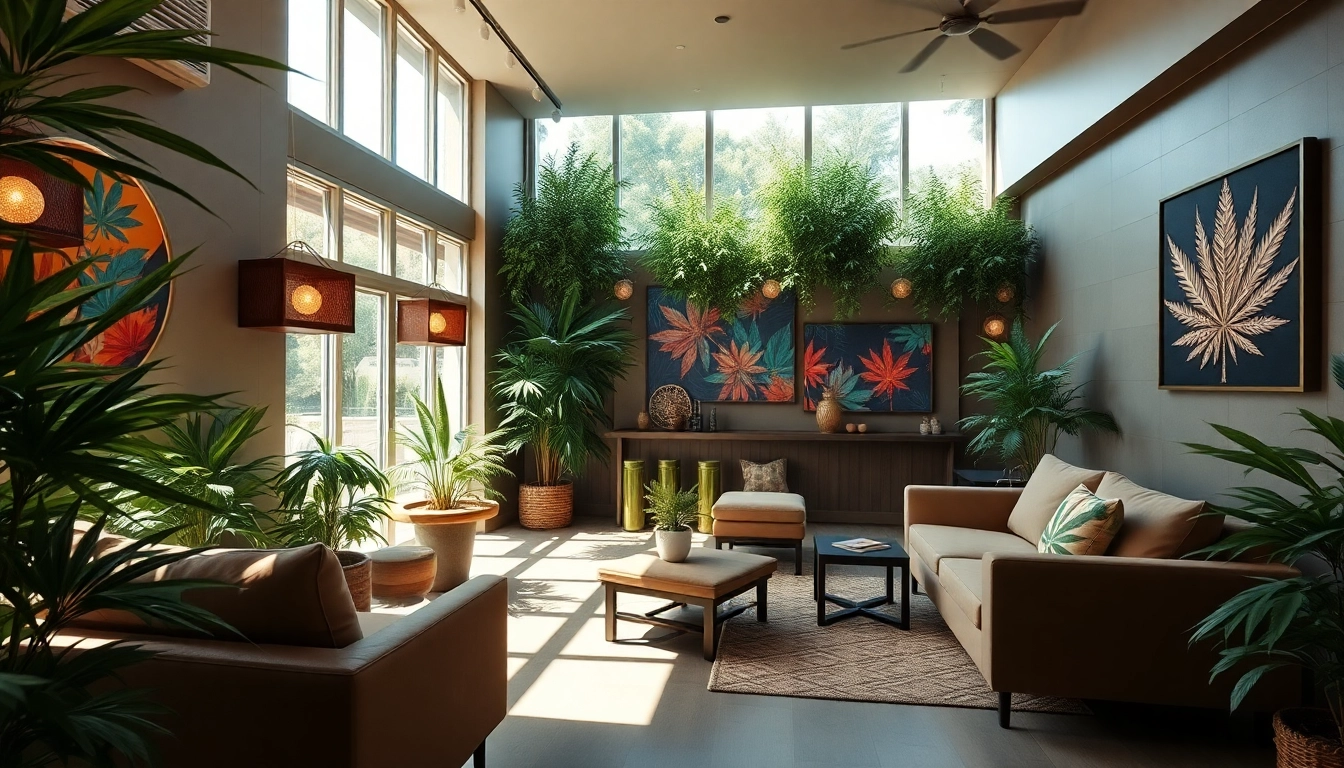 Vibrant atmosphere in Cannabis Clubs Lloret De Mar with lively décor and inviting lounge.
