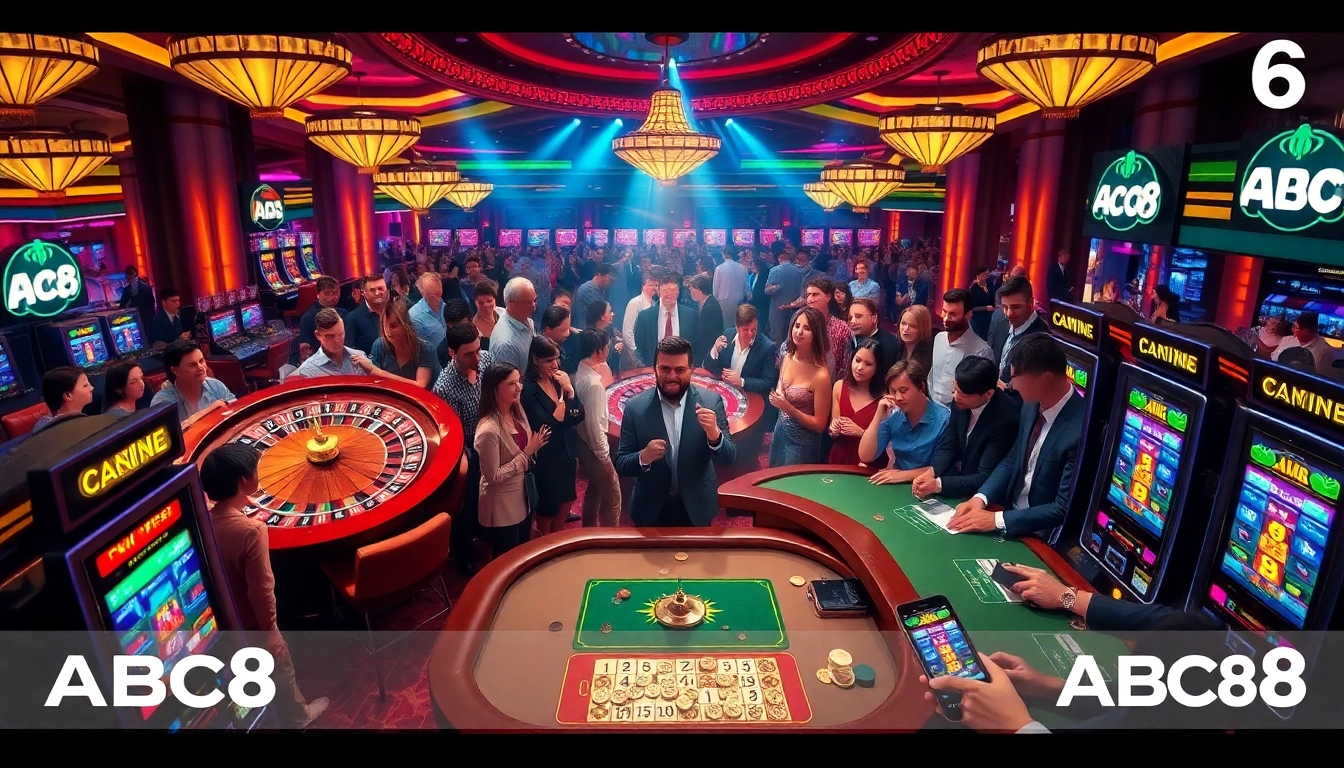 Experience the thrill of ABC8 at a vibrant casino with roulette, poker, and exciting slot machines.