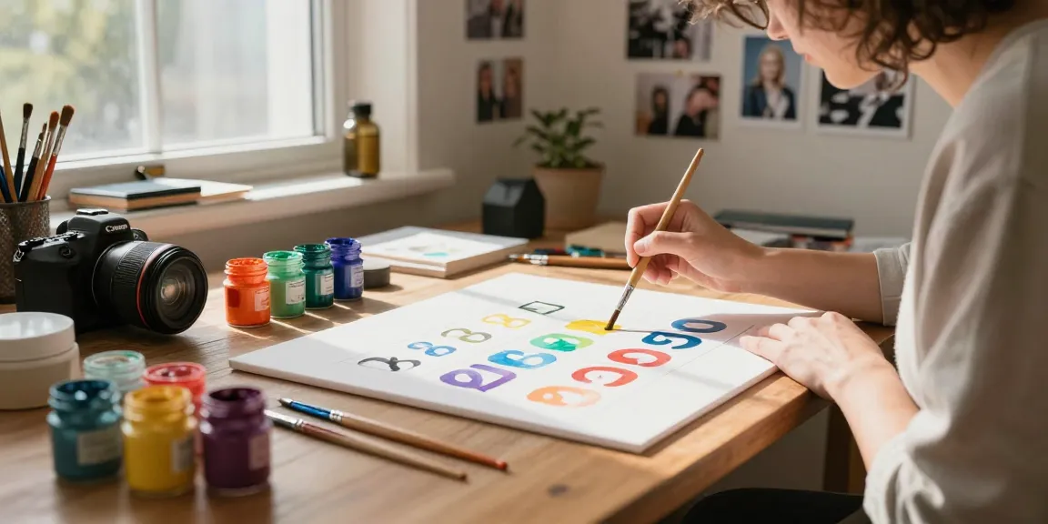 Creating a personalized paint by the numbers masterpiece in a bright home studio