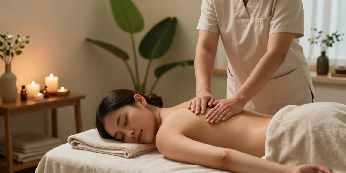 Experience 천호동출장마사지 in a calming therapy room with soothing decor and natural elements.