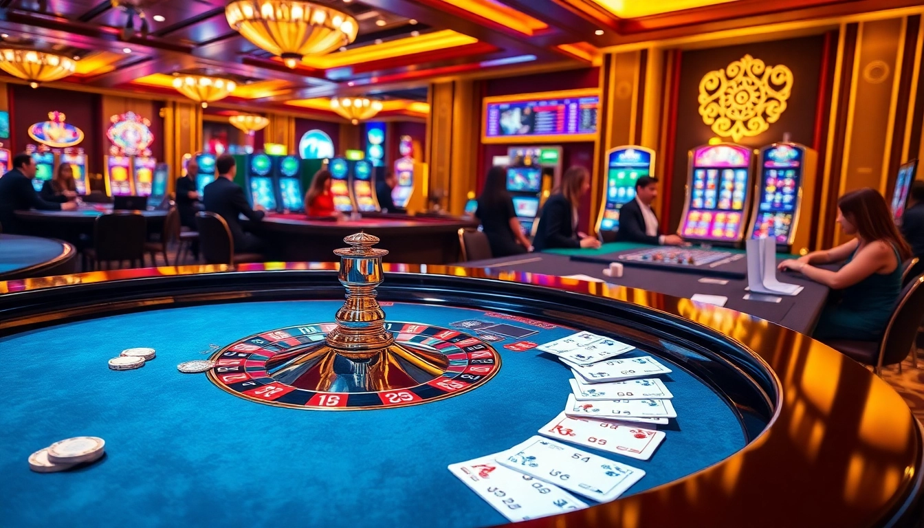 Découvrez l'excitation du casino en ligne France fiable avec des joueurs participant à des actions de poker à enjeux élevés autour d'une table élégante.