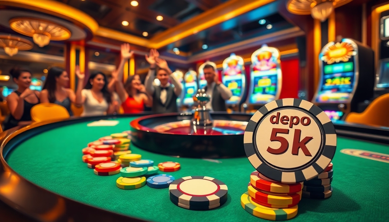 Rasakan sensasi permainan kasino dengan chip Depo 5k di meja roulette mewah.