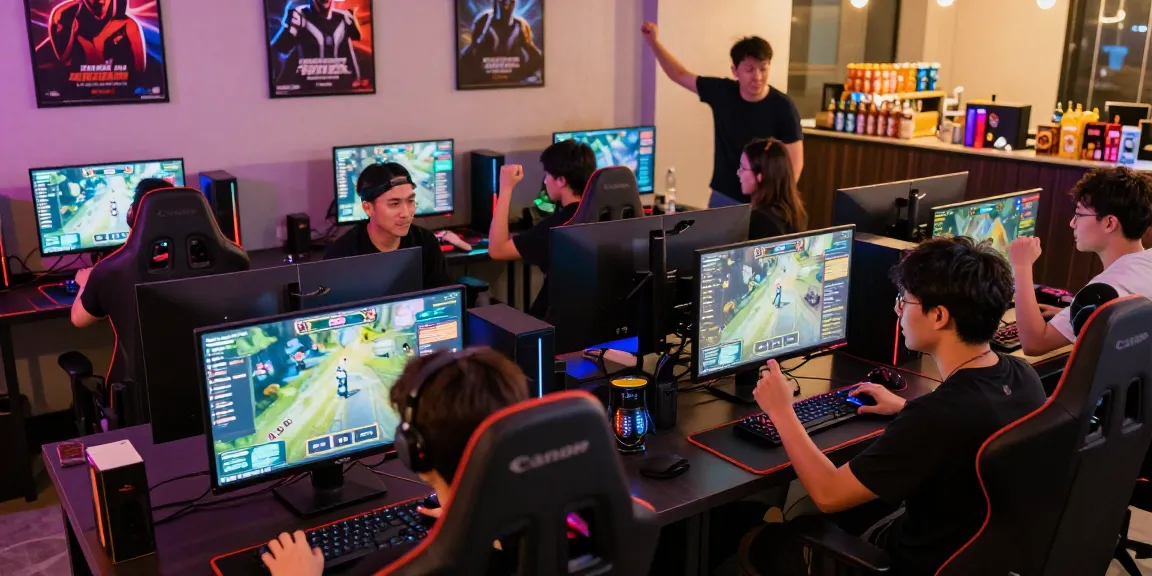 Dynamic gaming scene featuring players using garuda303 login in a colorful lounge