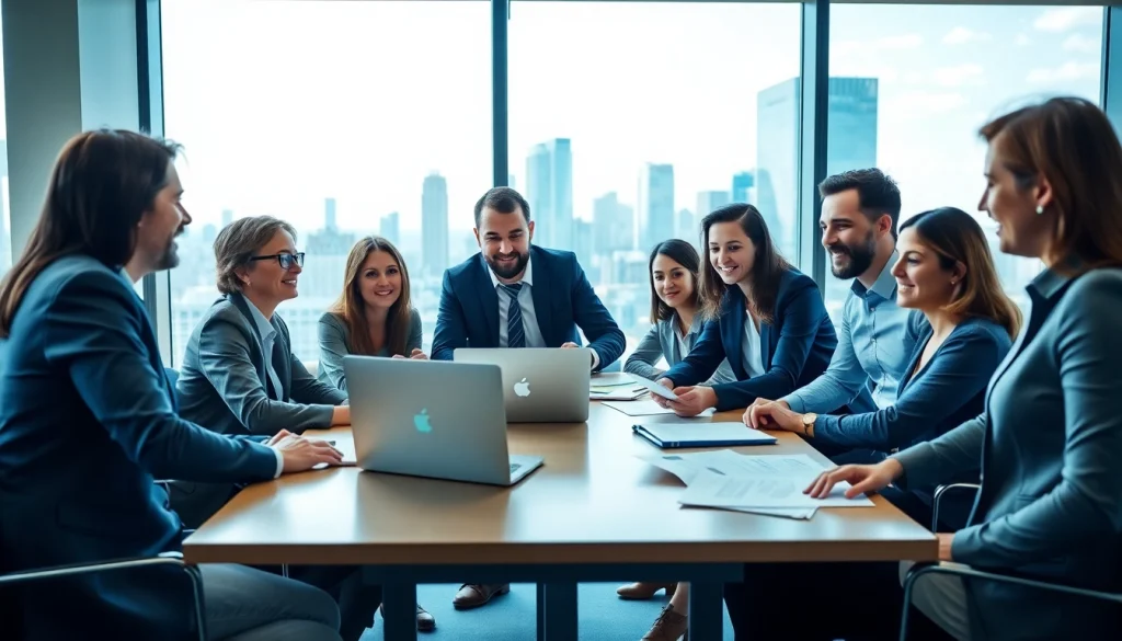Servizio Fotografico Aziendale che ritrae un team professionale collaborativo in un ufficio moderno.