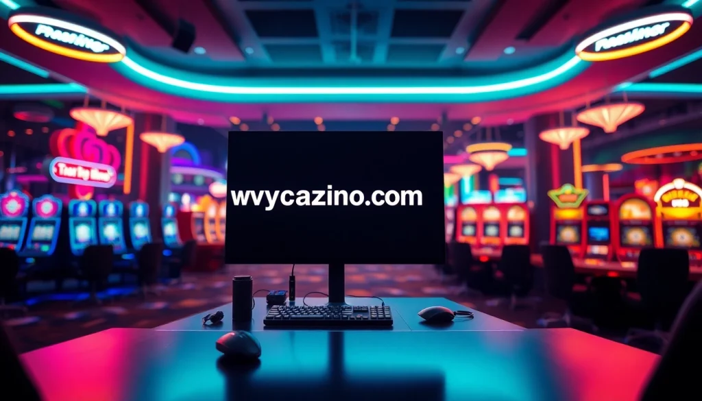 Engaging online gaming atmosphere at https://whycazino.com with dynamic visuals and neon highlights.