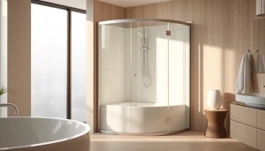 Erleben Sie die Eleganz der sonni Duschkabine in einem modernen Badezimmer-Design.