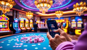 Experience the thrill with the 79king app on a vibrant casino table filled with chips and cards.