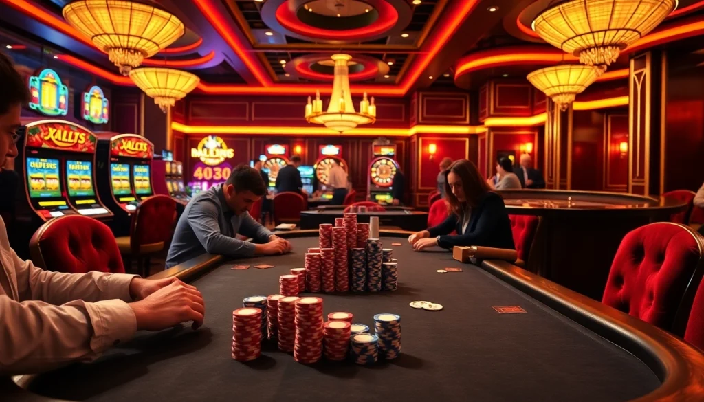 Experience the thrill of gambling at Nhà cái XX88 with players in an intense poker game.