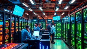 Dynamic scene of a high-tech mining operation representing the best crypto mining site.