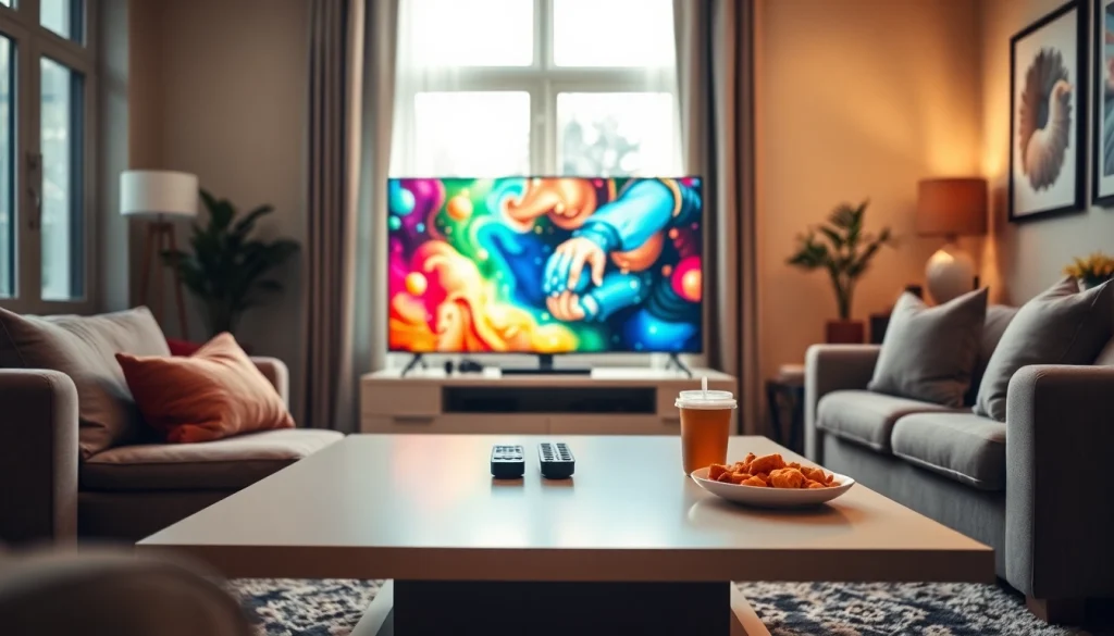 Engaging setup for iron tv viewing in a cozy living room with vibrant content and warm atmosphere.
