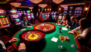 Betting at https://thabets.it.com/ casino table, with players engaged and roulette spinning.