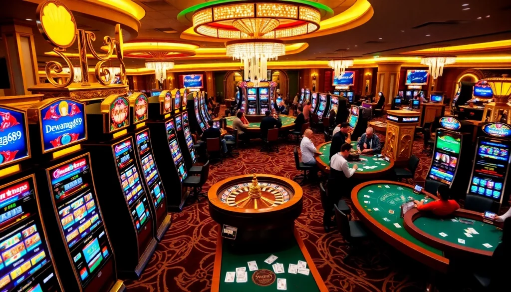 Mesin slot Dewanaga89 yang menarik dan roda roulette menciptakan suasana kasino yang mendebarkan.