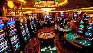 Mesin slot Dewanaga89 yang menarik dan roda roulette menciptakan suasana kasino yang mendebarkan.