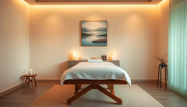 Relaxing 서울출장마사지 room with ambient lighting and soothing décor.