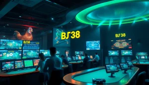 Engaging online gaming scene at BJ38 with dynamic betting interfaces and excited players.