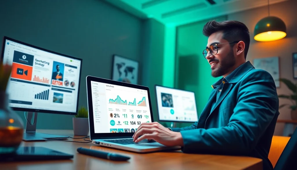 OnlyFans marketing tools displayed in an engaging digital workspace.