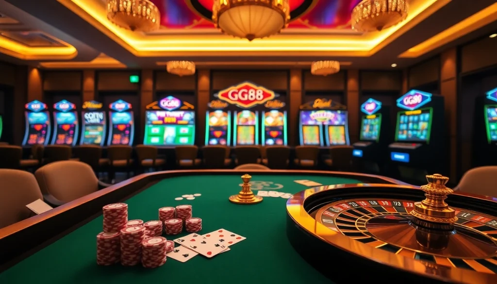 Experience the excitement of GG88 with vibrant casino tables and thrilling gambling action.