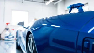 Applying salt protection ceramic coating to enhance vehicle durability and shine.