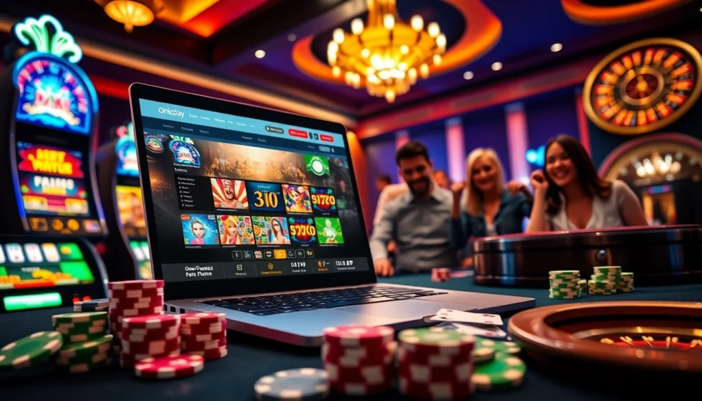 Immerse in Onicplay's thrilling online casino experience with vibrant gaming elements.