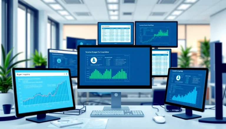 Visual representation of various linkedin scraper pricing options showcasing digital workspace and analytical data.
