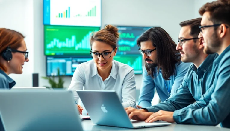 Explore managed IT services near me with a professional IT team in a collaborative office setup.